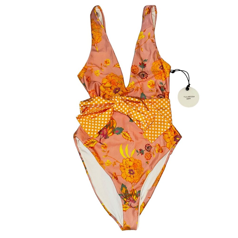 NWT TULAROSA SWIM Revolve Claudia One-Piece in Garden Floral Size XXS